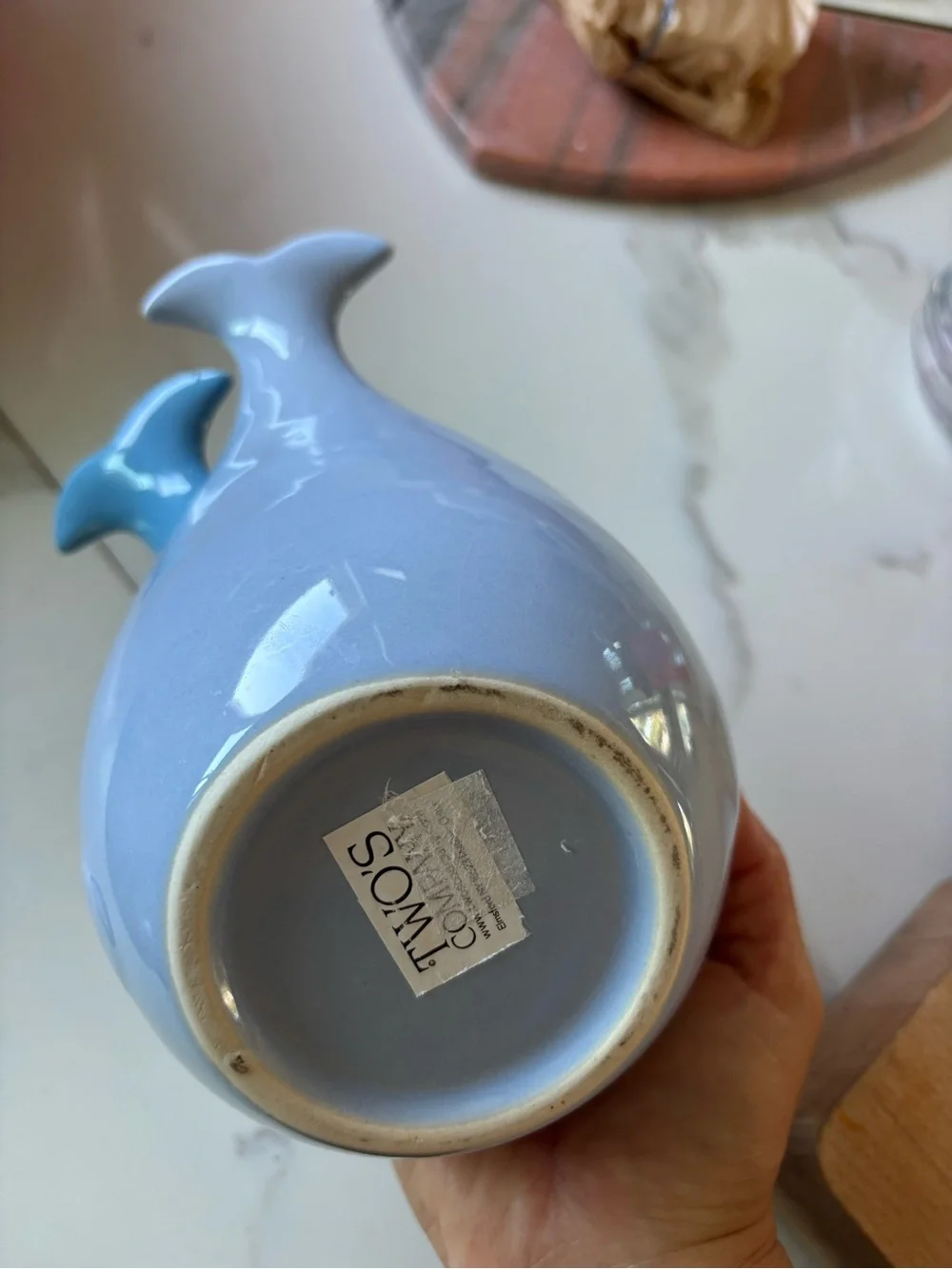 Two's Company Blue and Gray Whale Nesting Bowls
